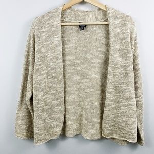 Eileen Fisher Oatmeal Linen/Silk Open Front Cardi